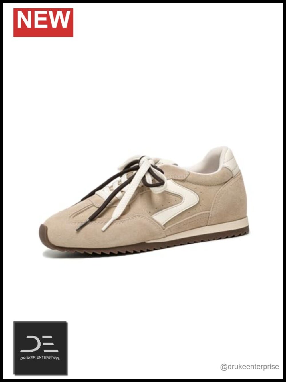 Retro Suede Leather Women's Fashion Sneakers Casual Double Lace-Up Tennis Shoes